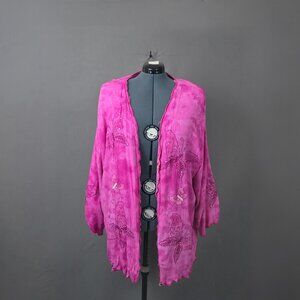 Boho Butterfly Open Front Cardigan Pink Women’s 3XL NWT B.O.P.